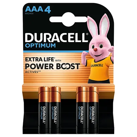 Baterie Alcalina Duracell Optimum LR03 Blister 4 Buc