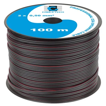 Cablu Difuzor CCA 2X0.50MM Negru 100M