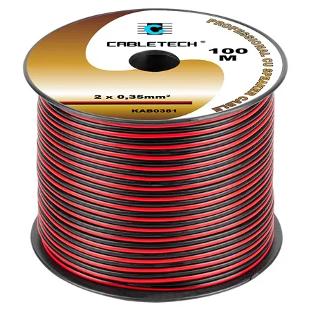 Cablu Difuzor Cupru 2X0.35MM Rosu/Negru 100M
