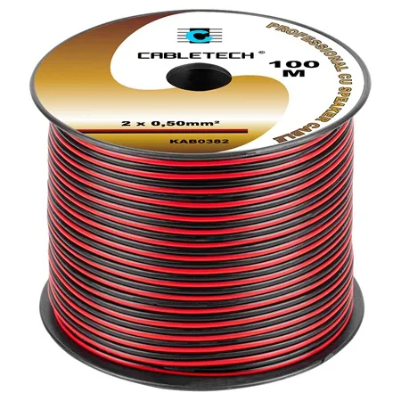 Cablu Difuzor Cupru 2X0.50MM Rosu/Negru 100M