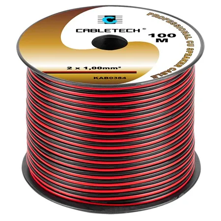 Cablu Difuzor Cupru 2X1.00MM Rosu/Negru 100M