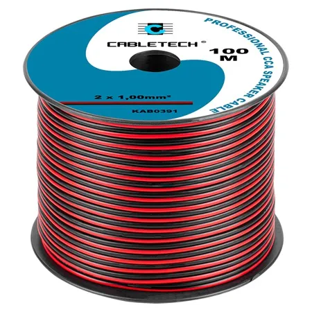 Cablu Difuzor CCA 2X1.00MM Rosu/Negru 100M