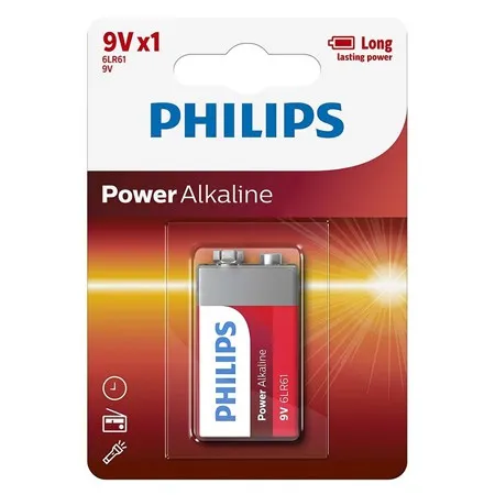Baterie Power Alkaline 9V Blister 1 Buc Phili