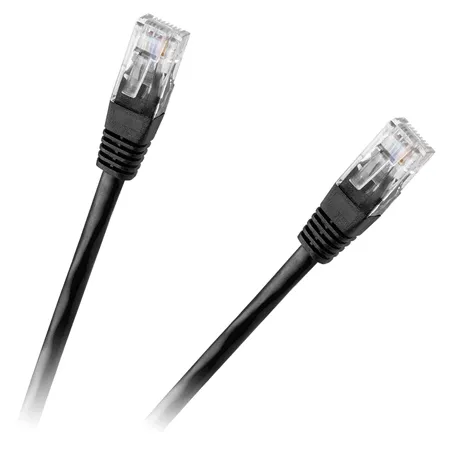 Cablu Patchcord UTP CAT6 0.25M Negru Rebel