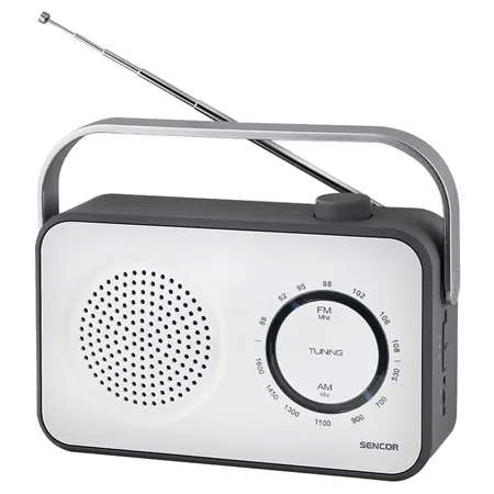 Radio Portabil AM/ FM Cauciucat Alb Sencor
