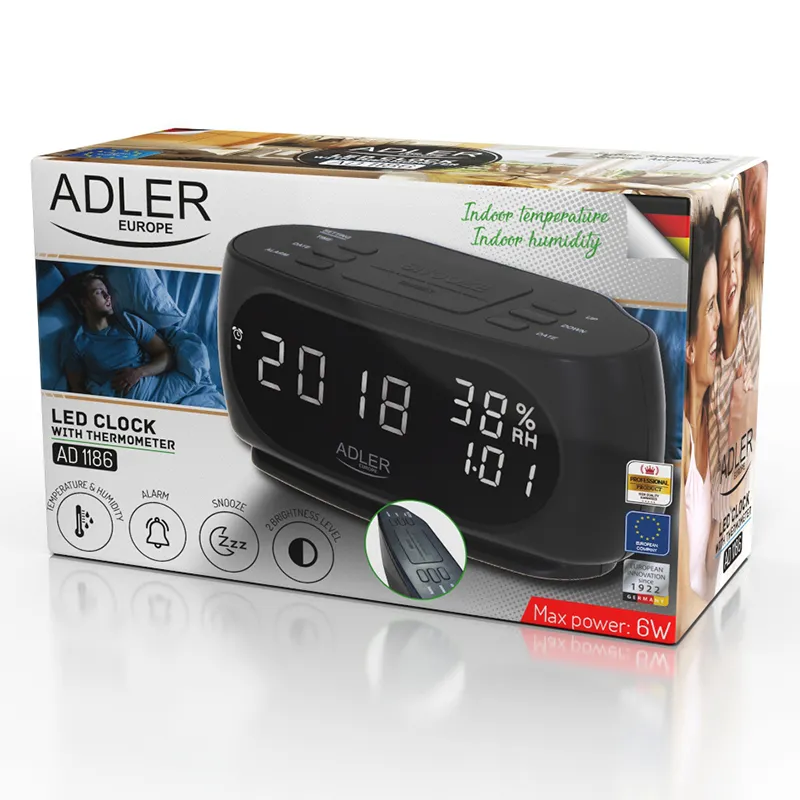 Ceas Alarma cu Afisare Temperatura si Umiditate Adler