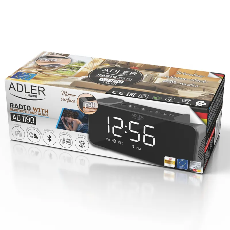 Radio cu Ceas,  BT, SD, AUX, USB, AD 1190 Adler
