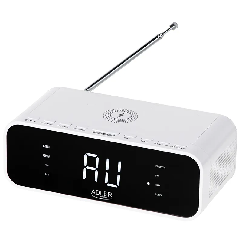 Radio cu Ceas Incarcare Wireless AD 1192 Alb Adler