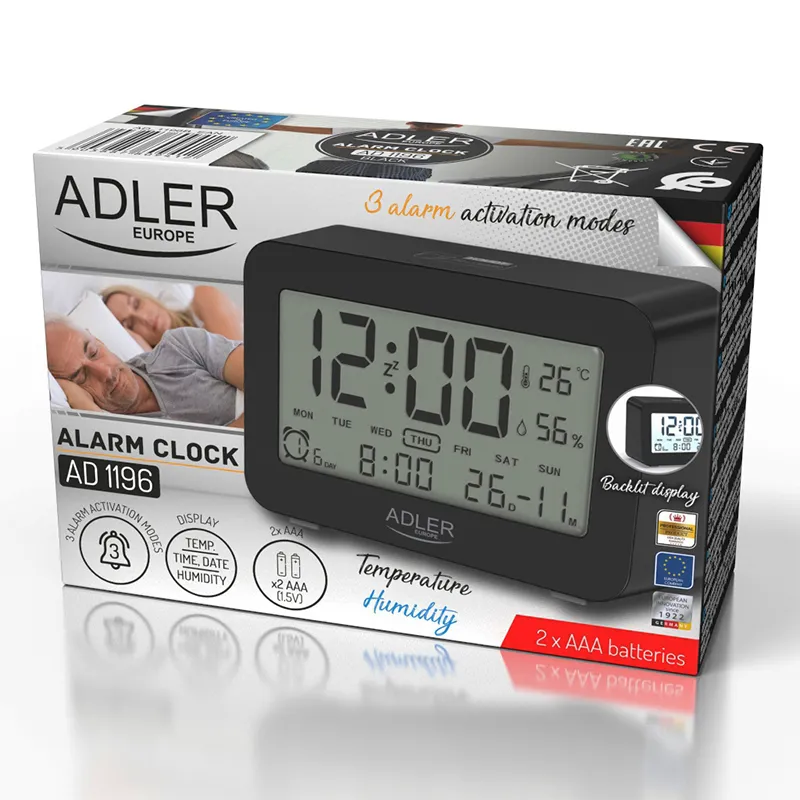 Ceas Alarma cu Baterii 2 X R6 Adler