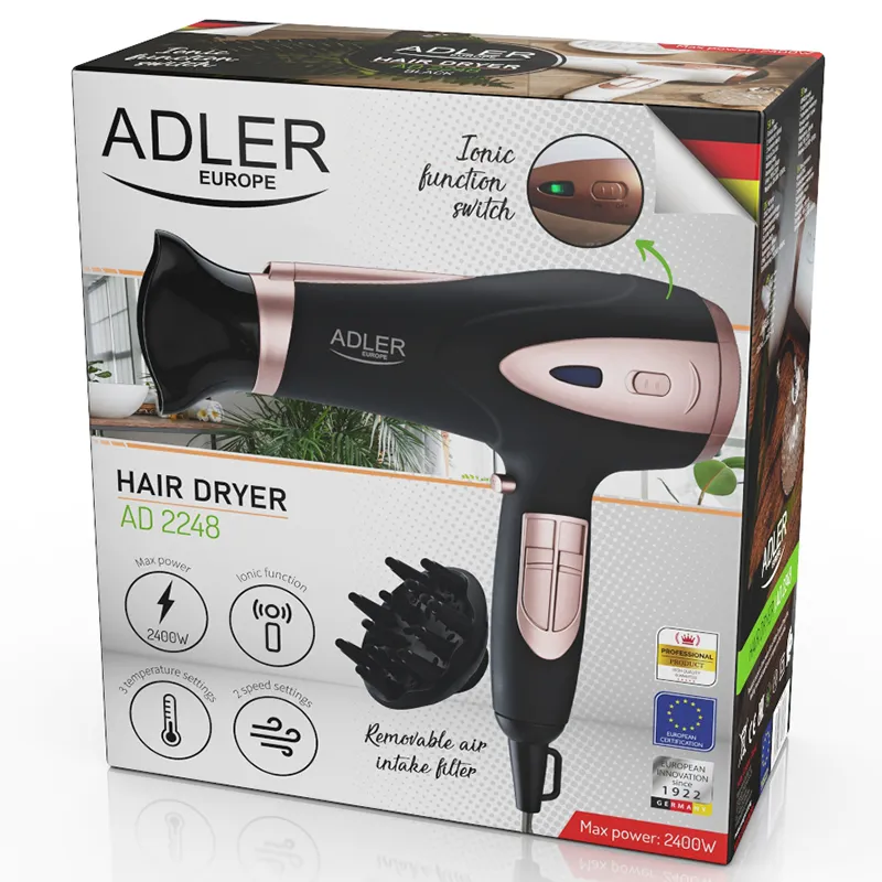 Uscator Par Ionizare 2200W AD 2248 Negru Adler