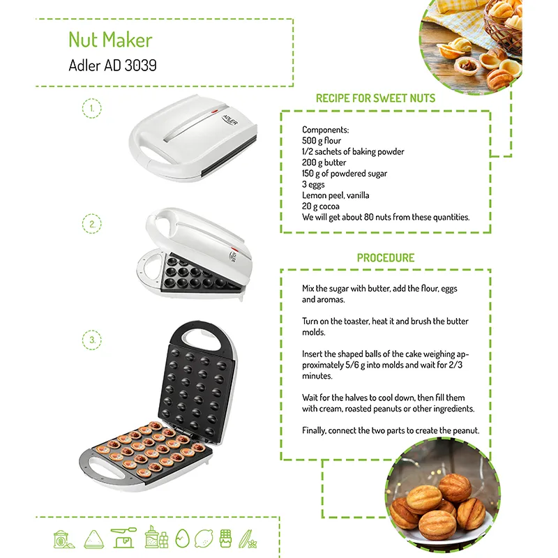 Aparat Nut Maker AD 3039 Alb Adler