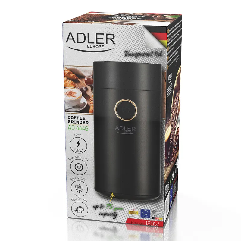 Rasnita Cafea AD 4446 Negru Auriu Adler