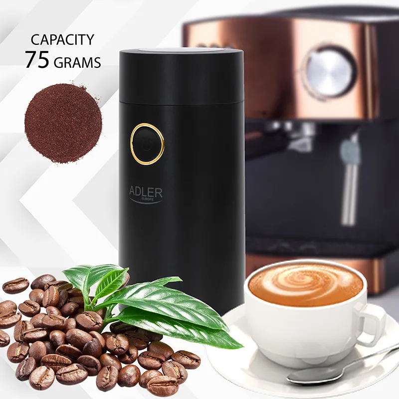 Rasnita Cafea AD 4446 Negru Auriu Adler