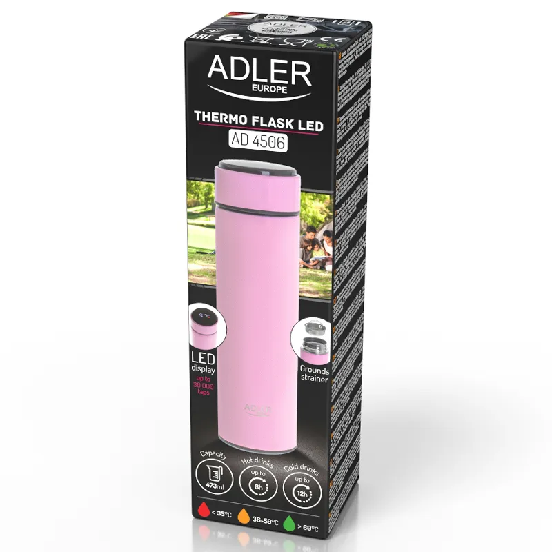 Termos cu Afisaj Temperatura AD 4506 Roz Adler