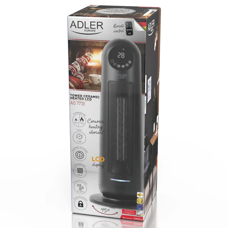 Aeroterma Turn cu Afisaj LCD 2200W Adler
