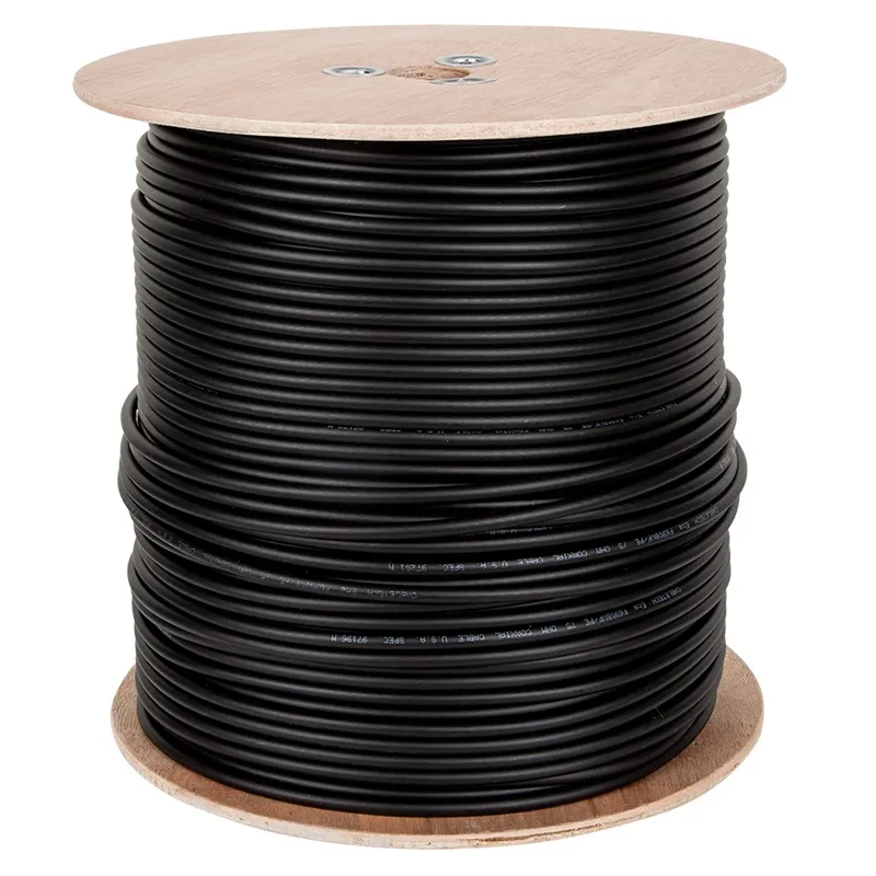 Cablu Coaxial F690BV+Gel Negru Tambur 305M