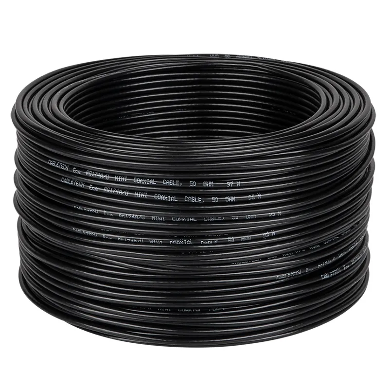 Cablu Coaxial RG174 50 Ohm Negru 100M