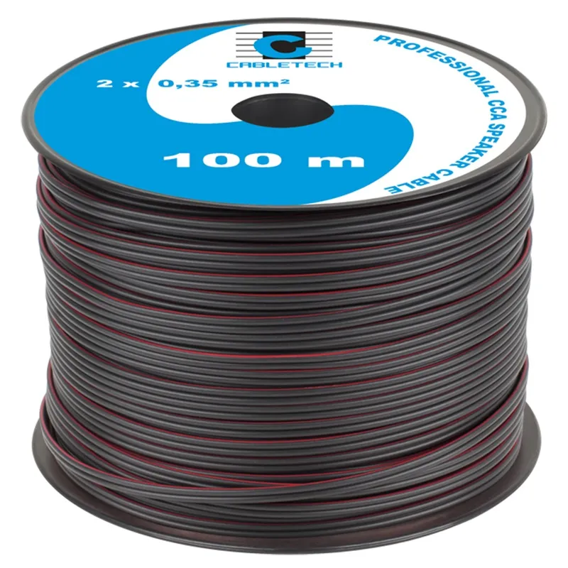 Cablu Difuzor CCA 2X0.35MM Negru 100M