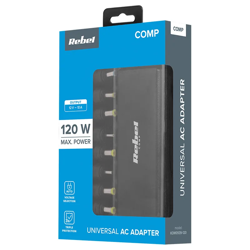 Alimentator Laptop Automat 120W 12-19.5V Rebel