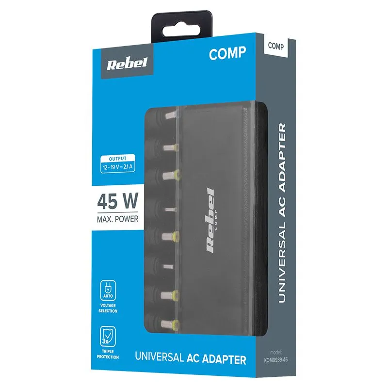 Alimentator Laptop Automat 45W 12-19.5V Rebel