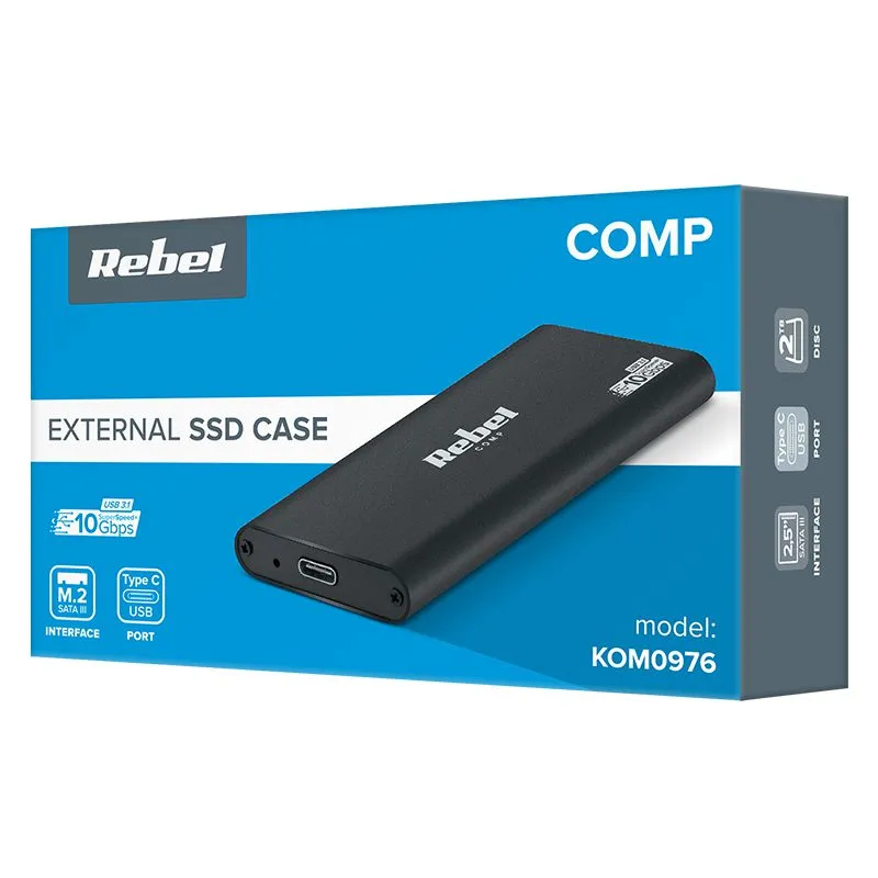 Rack Aluminiu SSD M2 USB Tip C 3.0 Rebel