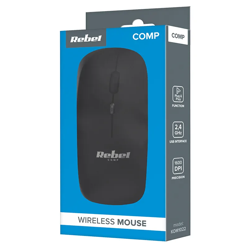 Mouse Wireless 1600 DPI WM210 Rebel