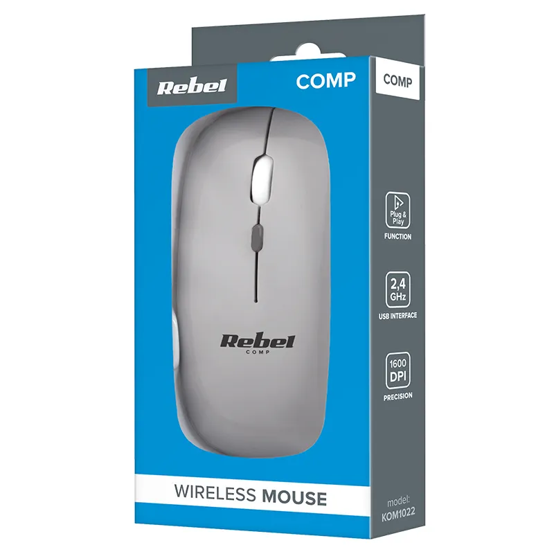 Mouse Wireless 1600 DPI WM210 Rebel