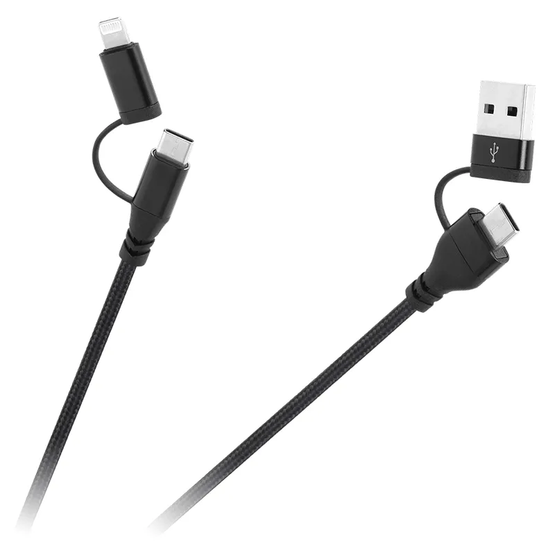 Cablu USB A/C - USB C/Lightning (2+2) 1M