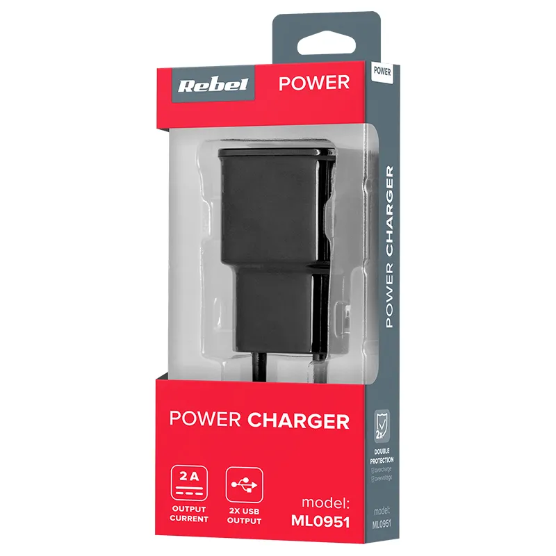 Incarcator Retea 2 X USB 2A Max (1A+2A) Rebel