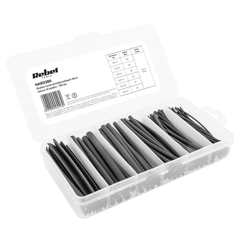 Set Tuburi Termocontractabile 10CM Negre 170