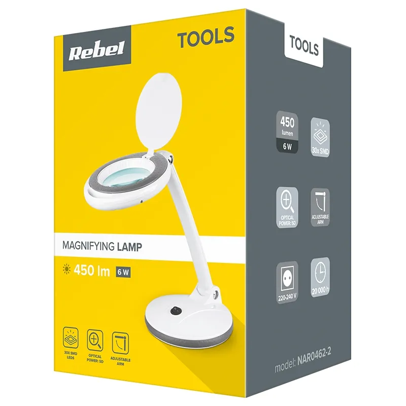 Lampa LED 6W cu Lupa 5 Dioptrii Rebel (30X283