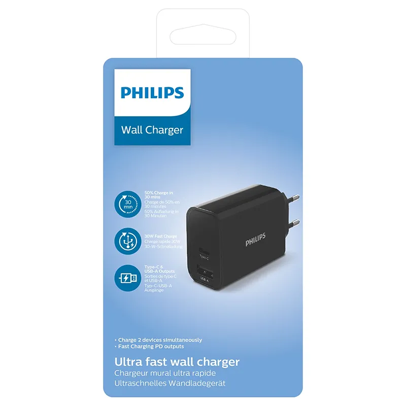 Incarcator Retea USB A si Tip C Rapid Philips