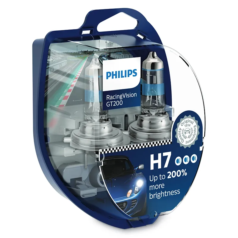 Set 2 Buc Becuri Auto H7 Racing Vision Philips