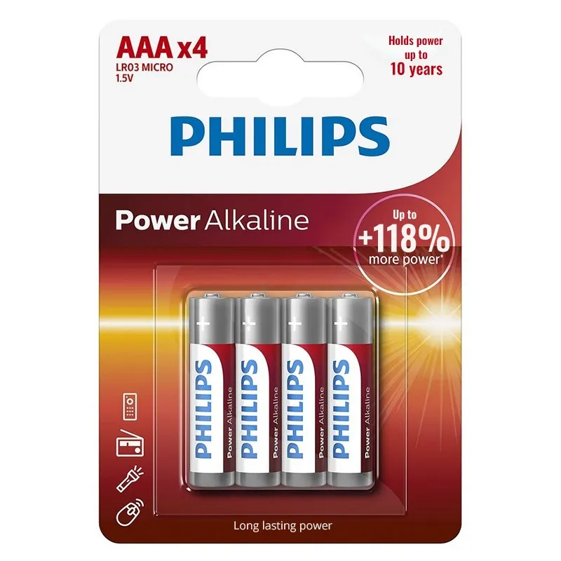 Baterie Power Alkaline LR3 AAA Blister 4 Buc