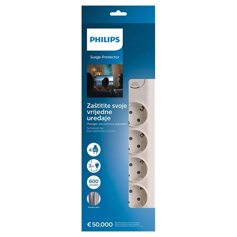 Prelungitor Surge Protector 4 Prize Philips