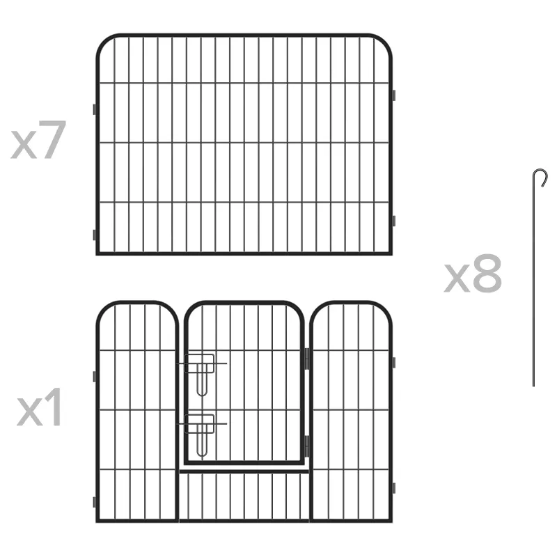 Tarc Modular pentru Caini 8 Panouri 80X60 CM Rebel Anim