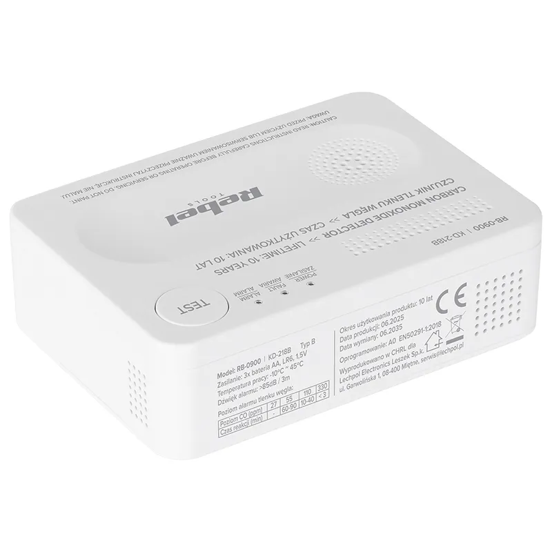 Detector Senzor Monoxid de Carbon Rebel