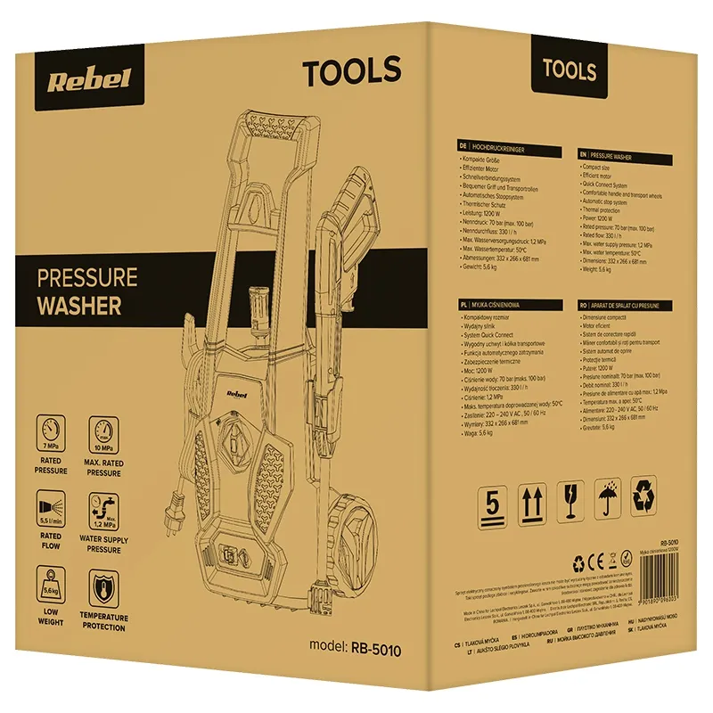Aparat de Spalat cu Presiune 1200W Rebel