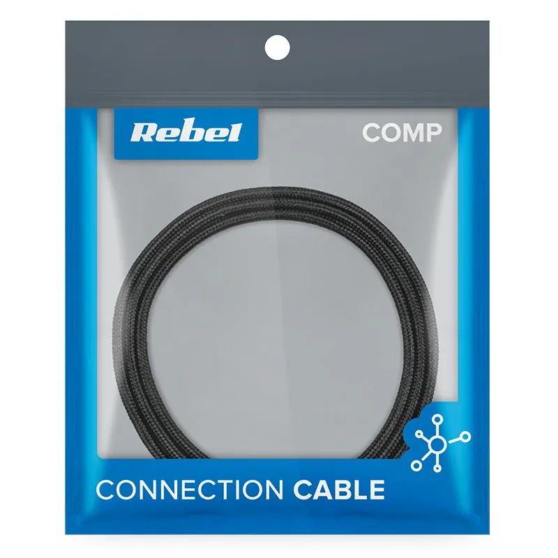 Cablu USB-USB Tip C 0.5 Rebel Negru
