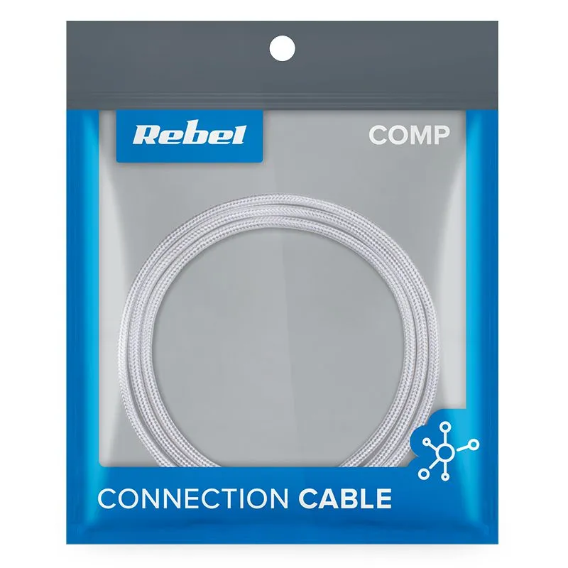 Cablu USB-USB Tip C 0.5 Rebel Alb