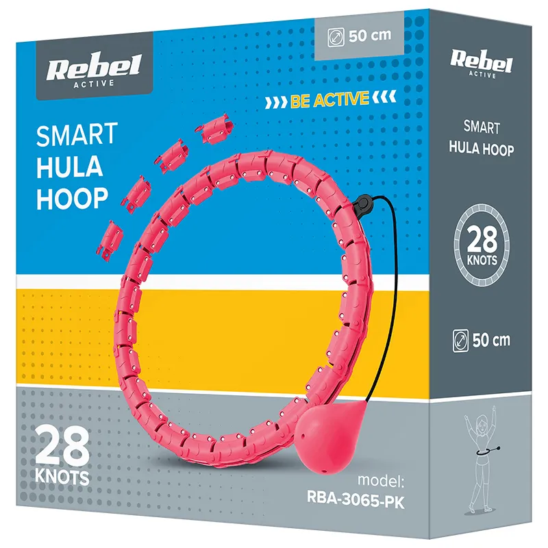 Cerc Fitness Smart Hula Hop 50 CM Roz Rebel Active