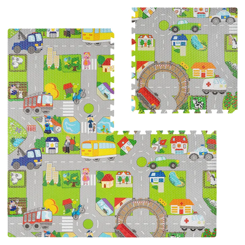 Covoras Educativ Puzzle 120X120CM Masini Rebel