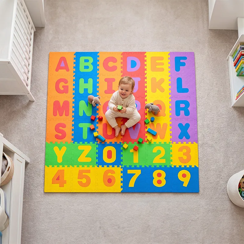 Covoras Educativ Puzzle 180X180CM Alfabet Rebel