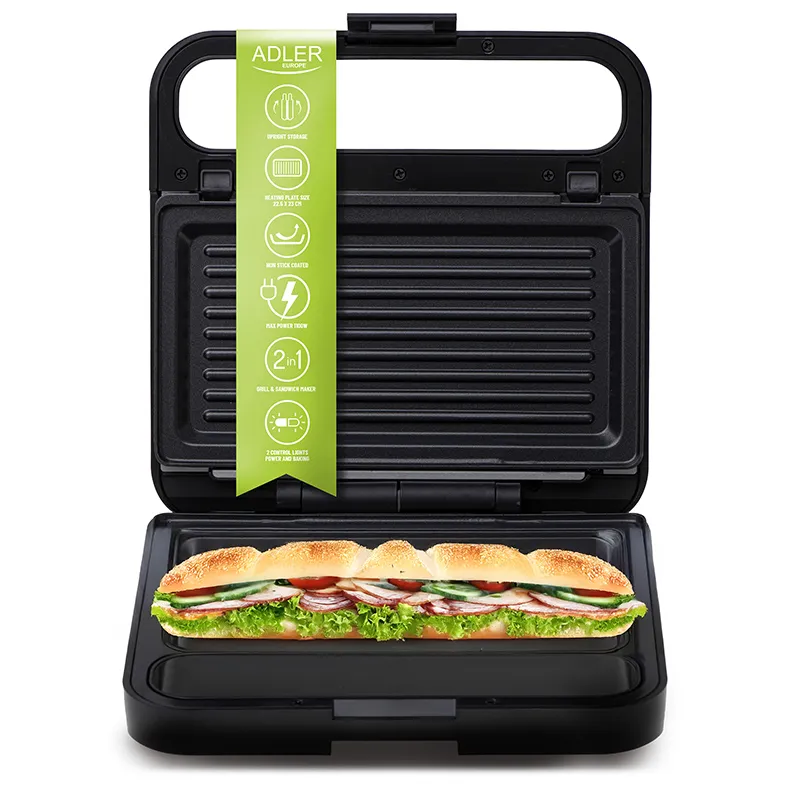 Resigilat - Sandwich Maker 2 in 1 AD 3070 Negru Adler