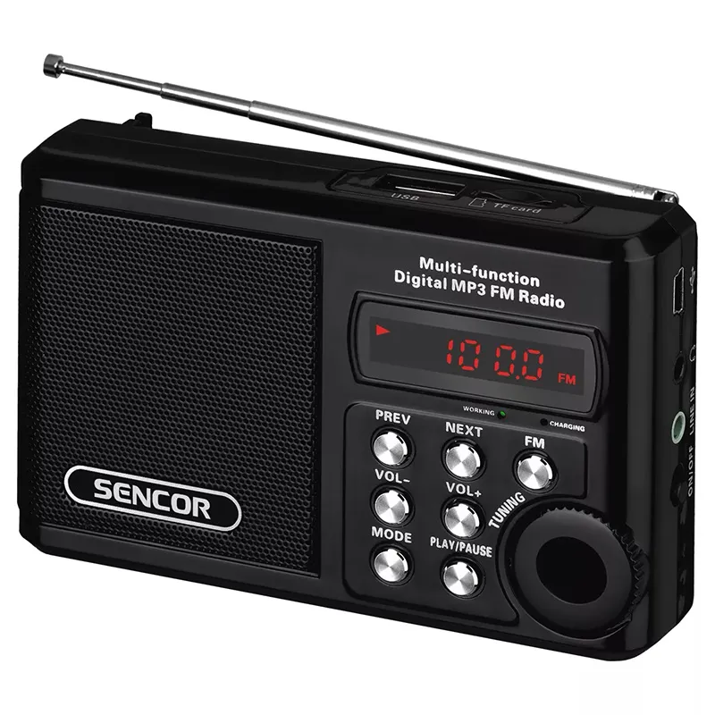 Radio Portabil Micro SD Negru Sencor