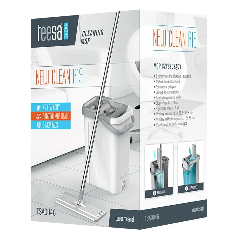 Mop Galeata 2 Cuve 7.5L New Clean R19 Teesa