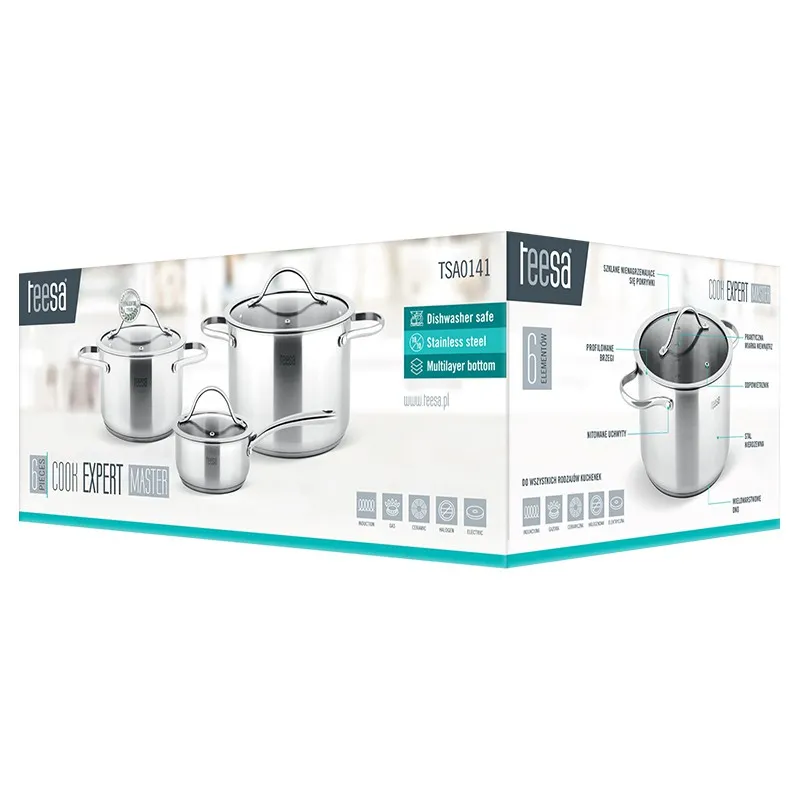 Set 3 Oale Inox 18/10 Teesa Cook Expert Master