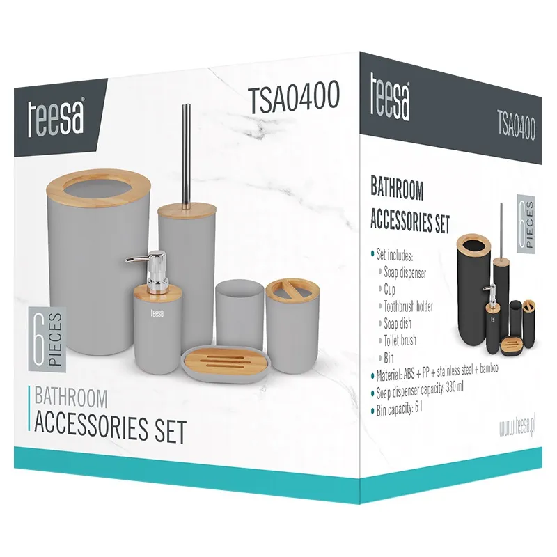 Set 6 Accesorii Baie Alb Teesa