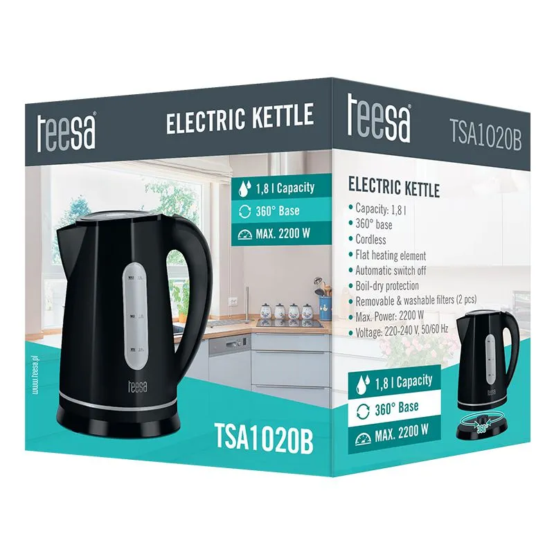Fierbator Electric Cordless 1.8L Negru Teesa