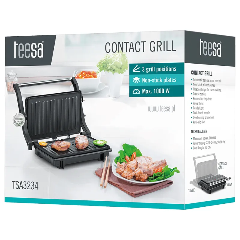 Sandwich Maker Panini 1000W Teesa